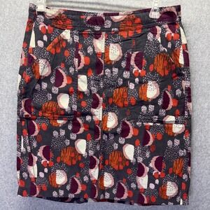 Weird Fish Abstract‎ Cotton Skirt 16 A-Line Boho Casual Wearable Art Corduroy